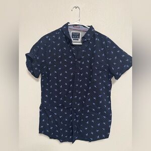 Denim & Flower Dark Blue Star Pattern Shirt